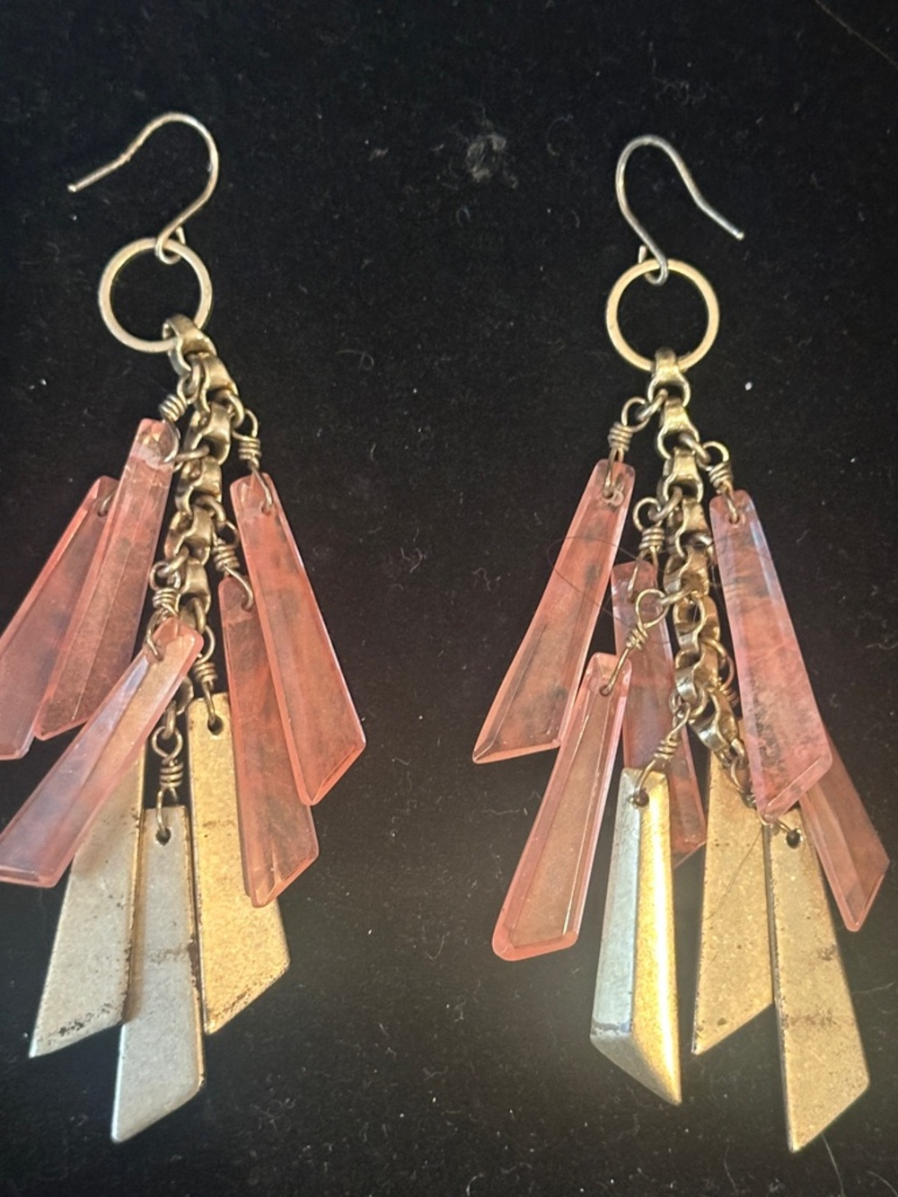 Pink Dangle Fringe Earrings - Vintage-Inspired Women Jewelry